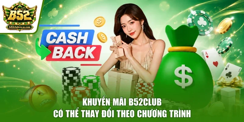Khuyến mãi B52club có thể thay đổi theo chương trình
